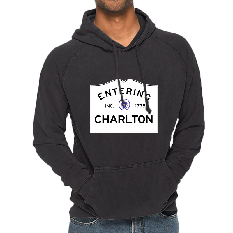 Charlton Massachusetts Road Sign Vintage Hoodie by currentlyderby559 | Artistshot