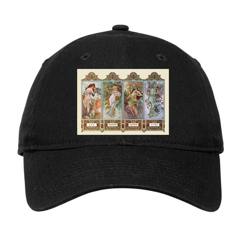 Alphonse Mucha Four Seasons Adjustable Cap by selmaash | Artistshot