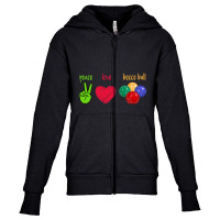 Peace Love Bocce Ball Youth Zipper Hoodie | Artistshot