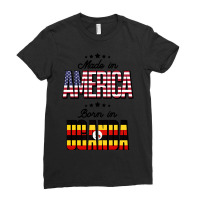 Made In America Born In Uganda For Ugandan Ladies Fitted T-shirt | Artistshot