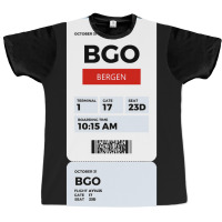 Bergen Boarding Pass Graphic T-shirt | Artistshot