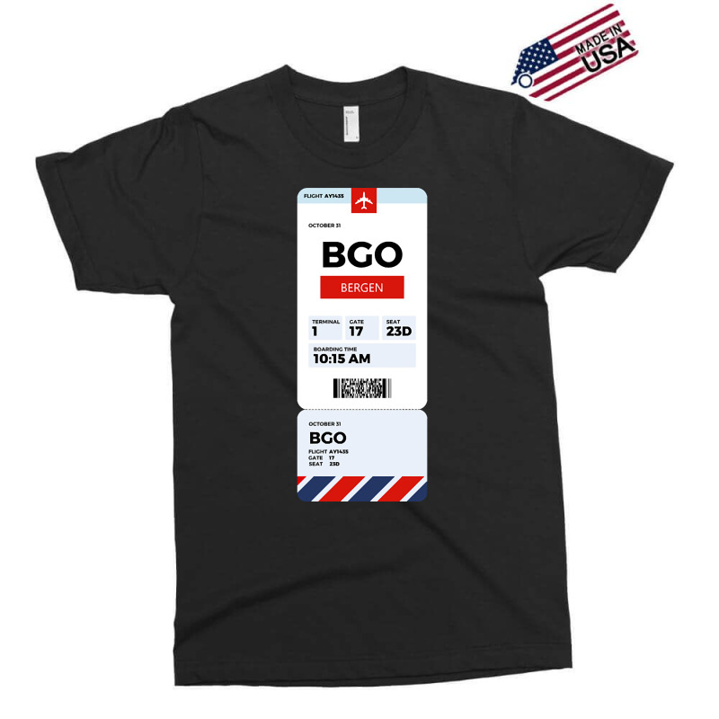 Bergen Boarding Pass Exclusive T-shirt | Artistshot