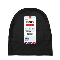 Bergen Boarding Pass Baby Beanies | Artistshot