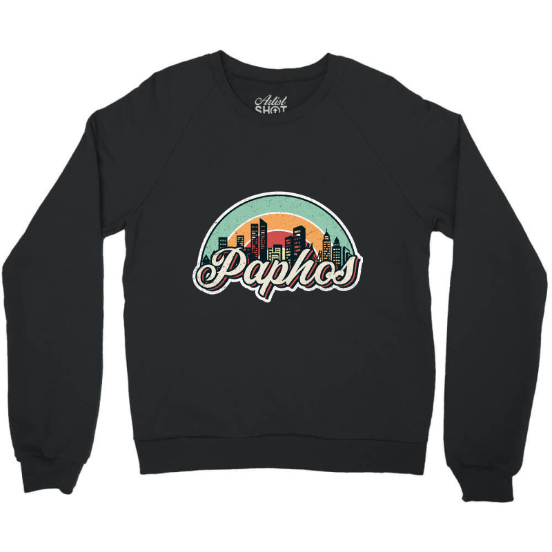 Paphos City Retro Crewneck Sweatshirt | Artistshot