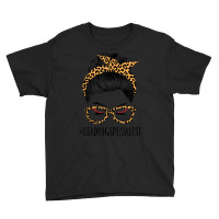 Limited Edition Reading Specialist Life Messy Bun Leopard Youth Tee | Artistshot