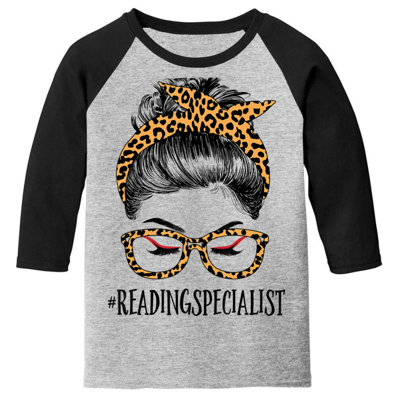 Limited Edition Reading Specialist Life Messy Bun Leopard Youth 3/4 Sleeve by femalesbaubles | Artistshot