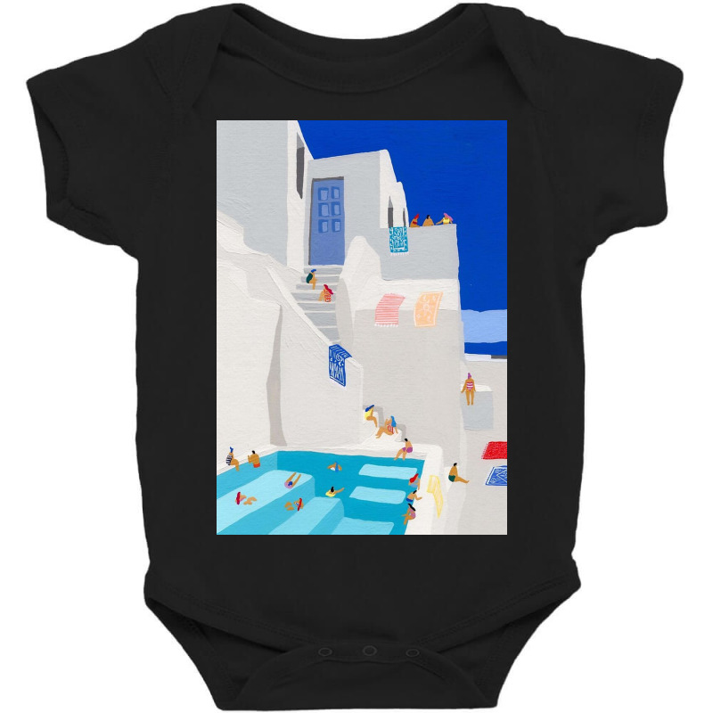 Santorini Sun Baby Bodysuit by bobbiebolde | Artistshot