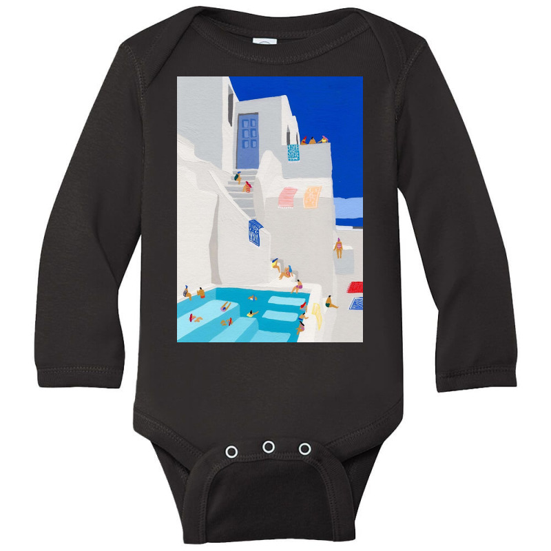 Santorini Sun Long Sleeve Baby Bodysuit by bobbiebolde | Artistshot