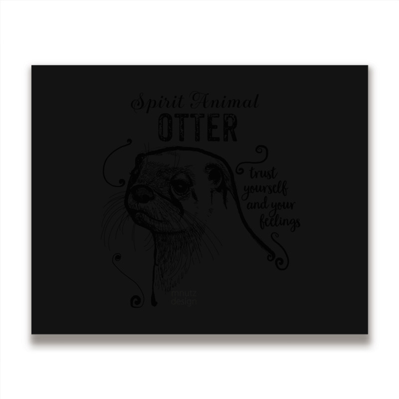 Trending Spirit Animal - Otter Black Metal Print Horizontal | Artistshot