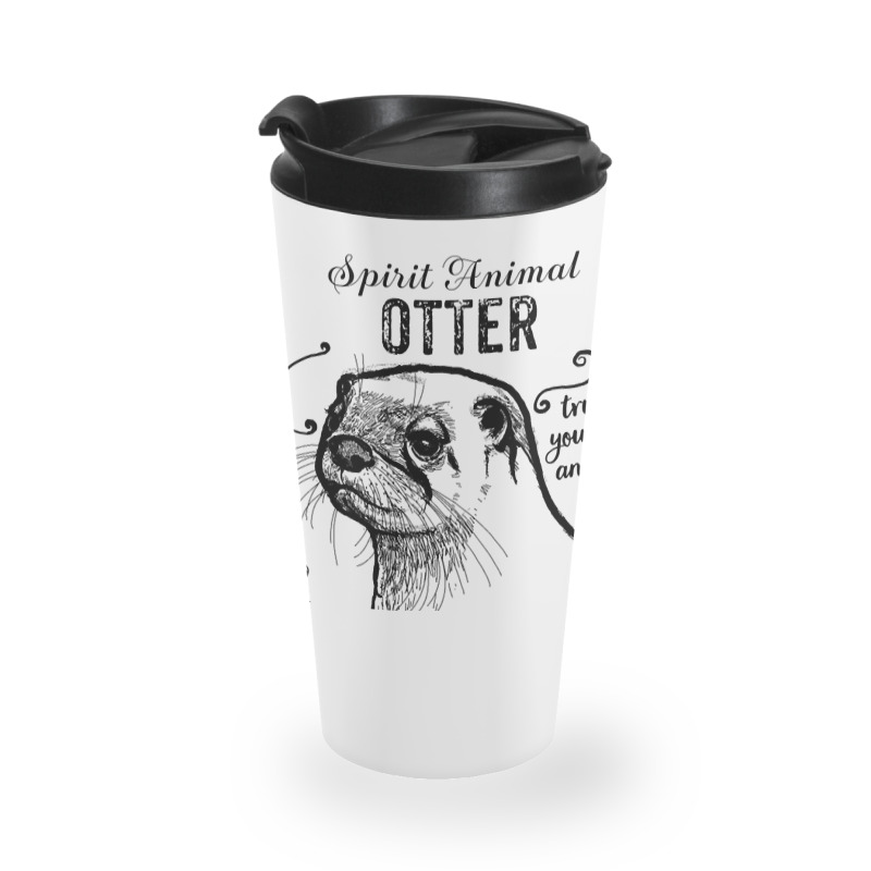 Trending Spirit Animal - Otter Black Travel Mug | Artistshot