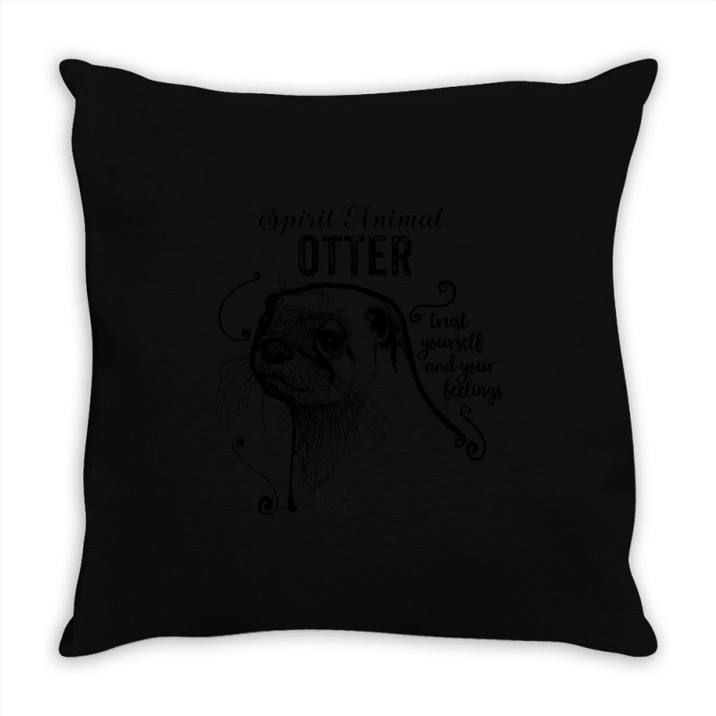 Trending Spirit Animal - Otter Black Throw Pillow | Artistshot