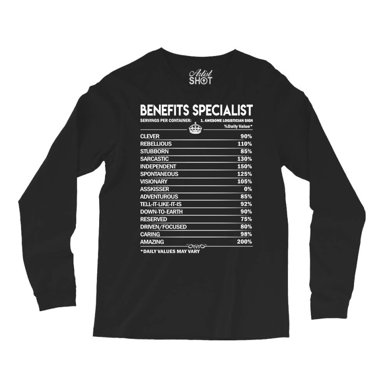 Benefits Specialist T Shirt - Daily Factors 2 Gift Item Tee Long Sleeve Shirts | Artistshot