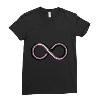 Large Infinity Vector Symbol Striped With Asexual Pride Flag Ladies Fitted T-shirt | Artistshot