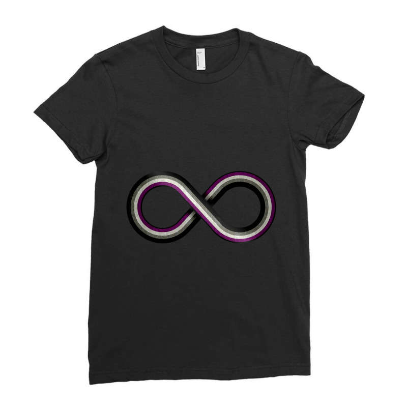 Large Infinity Vector Symbol Striped With Asexual Pride Flag Ladies Fitted T-Shirt by geishascessation326 | Artistshot