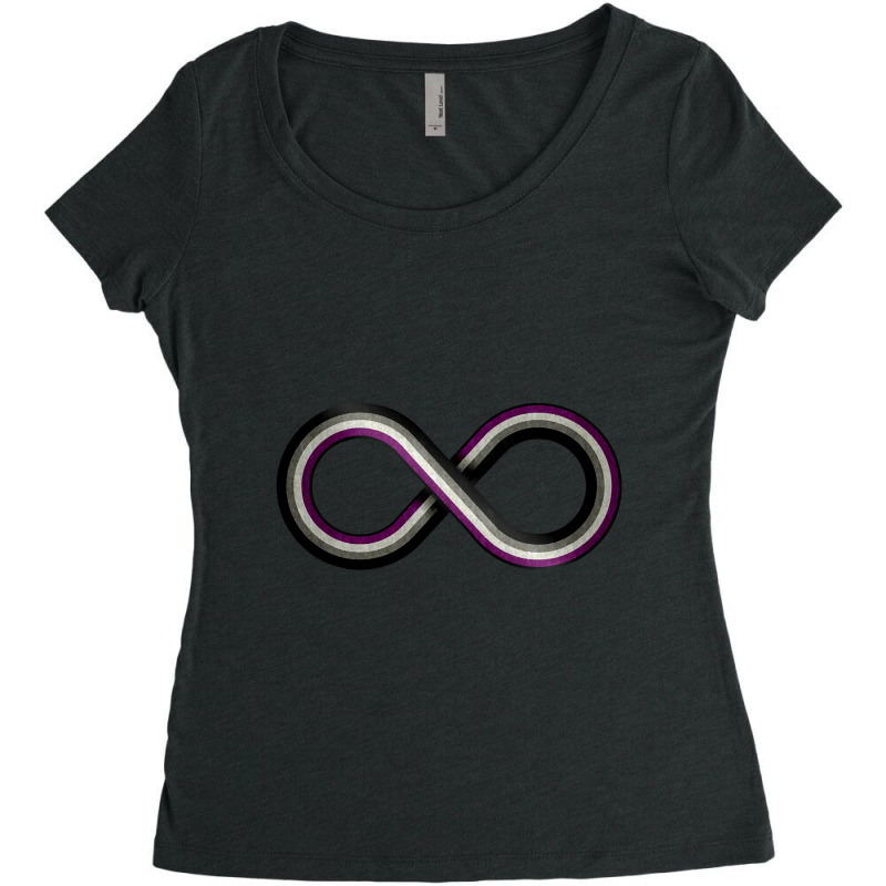 Large Infinity Vector Symbol Striped With Asexual Pride Flag Women's Triblend Scoop T-shirt by geishascessation326 | Artistshot