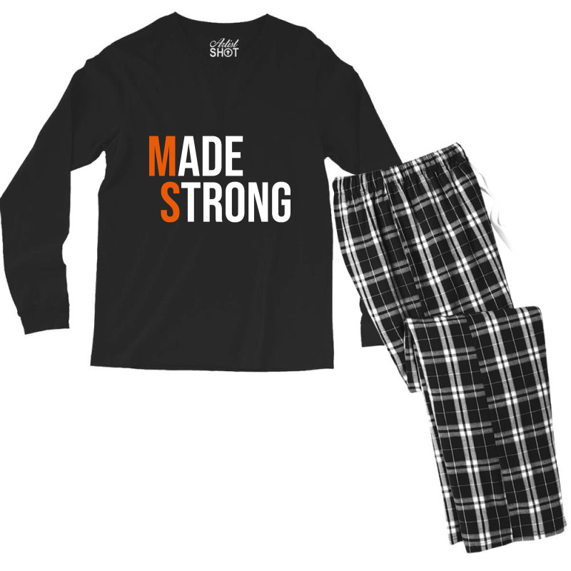 Made Strong Multiple Sclerosis Warrior Ms Awareness Women Men's Long Sleeve Pajama Set | Artistshot