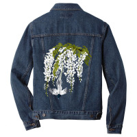 Paradise Flycatcher + White Wisteria Men Denim Jacket | Artistshot