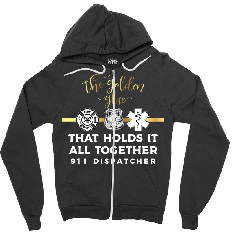 The Glue 911 Dispatcher Thin Yellow Line Hoodie Gift Zipper Hoodie | Artistshot