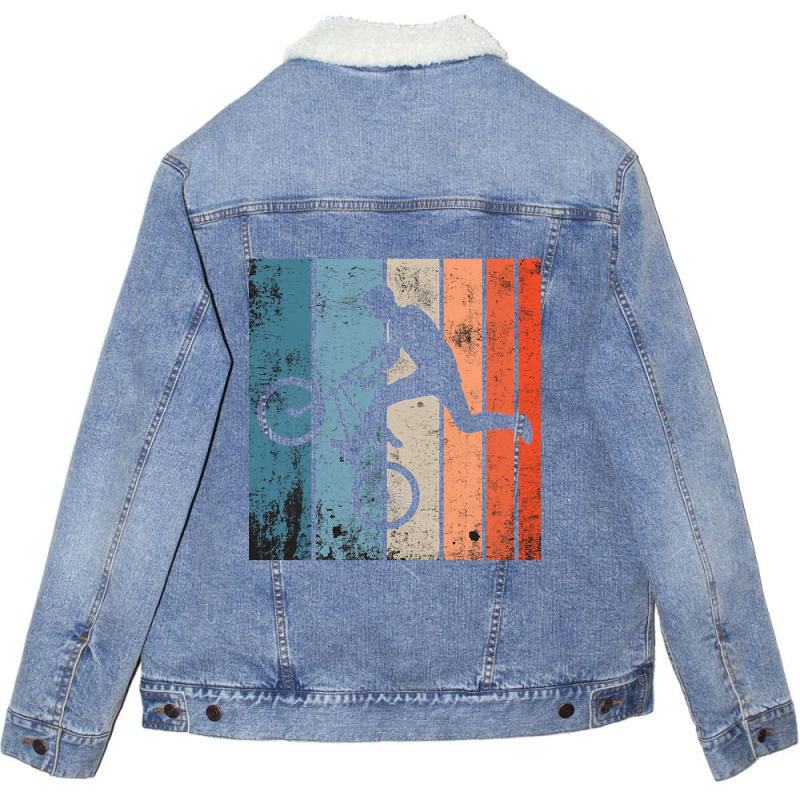 Bicycle Motocross Vintage Design Unisex Sherpa-lined Denim Jacket | Artistshot