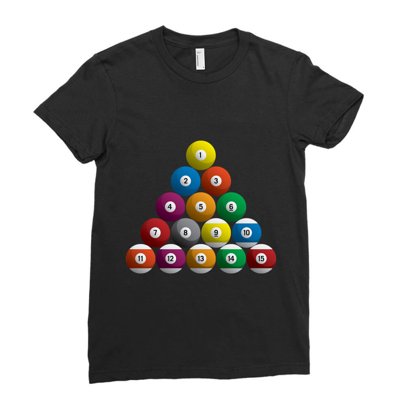 Billiards Pool Balls Racked Set Ladies Fitted T-Shirt by genuinelyseriously4 | Artistshot