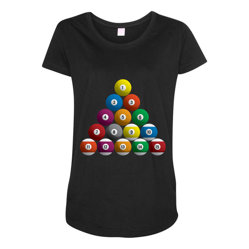 Billiards Pool Balls Racked Set Maternity Scoop Neck T-shirt by genuinelyseriously4 | Artistshot