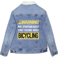 Bicycling Bicycle Bicyclist Bike Biking Biker Cycling Cycle Cyclist Unisex Sherpa-lined Denim Jacket | Artistshot