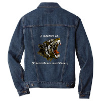 I Identify As Fierce Ferocious Feral Tiger T Shirt Men Denim Jacket | Artistshot