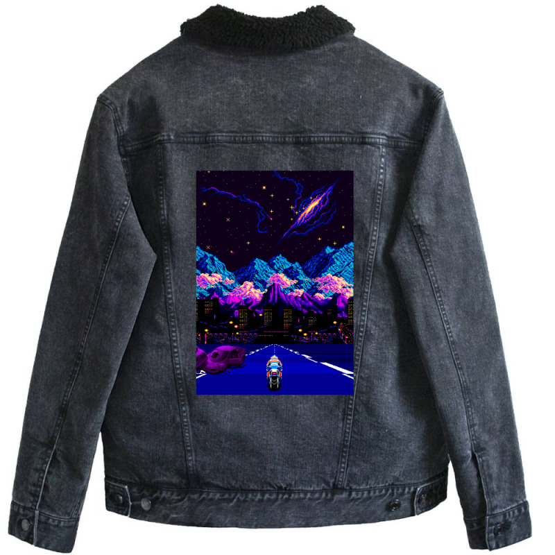 Undefeated Trio Streets Of Rage Arrival Digital Reality Dj Electronic  Unisex Sherpa-Lined Denim Jacket by DevynGiorgio | Artistshot