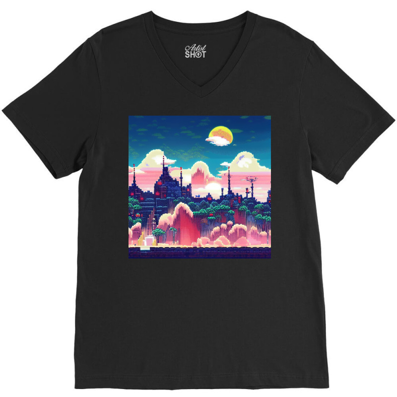 Castle In The Clouds V-neck Tee | Artistshot