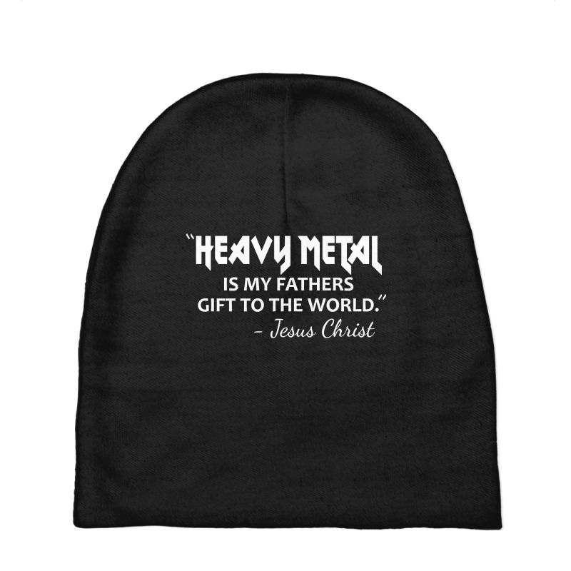 Heavy Metal Funny Saying With Jesus Baby Beanies by damagegerms19 | Artistshot