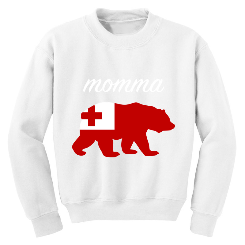 Momma Bear Tonga Flag Tongan Roots Pullover Hoodie Youth Sweatshirt by wiltoban | Artistshot