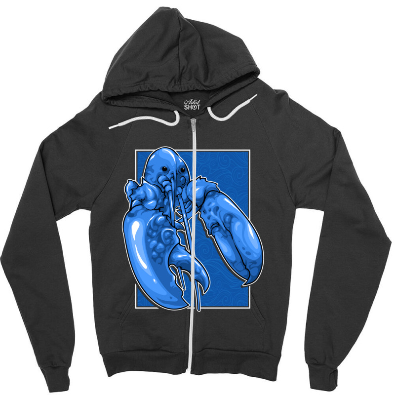 Funny Jumpscare Lobster Meme Blue Crustacean Pullover Hoodie Zipper Hoodie | Artistshot