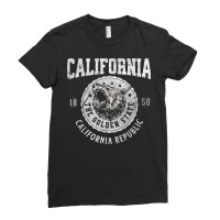 California Golden State Retro California Republic Bear Head T Shirt Ladies Fitted T-shirt | Artistshot