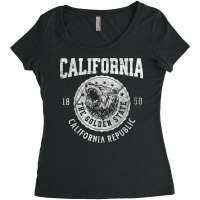 California Golden State Retro California Republic Bear Head T Shirt Women's Triblend Scoop T-shirt | Artistshot