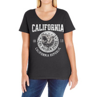 California Golden State Retro California Republic Bear Head T Shirt Ladies Curvy T-shirt | Artistshot