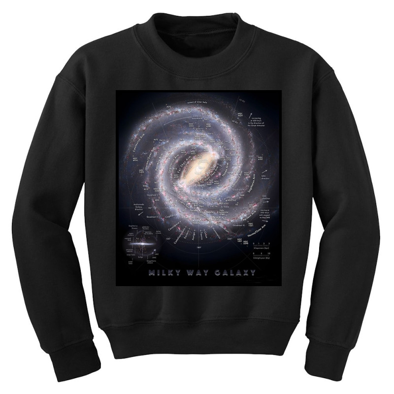 Milky Way Galaxy Map Youth Sweatshirt by tamelatrivert | Artistshot