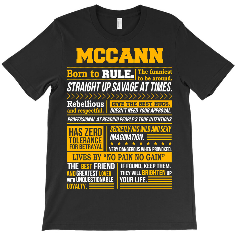 Mccann Name Shirt Mccann Born To Rule T-shirt | Artistshot