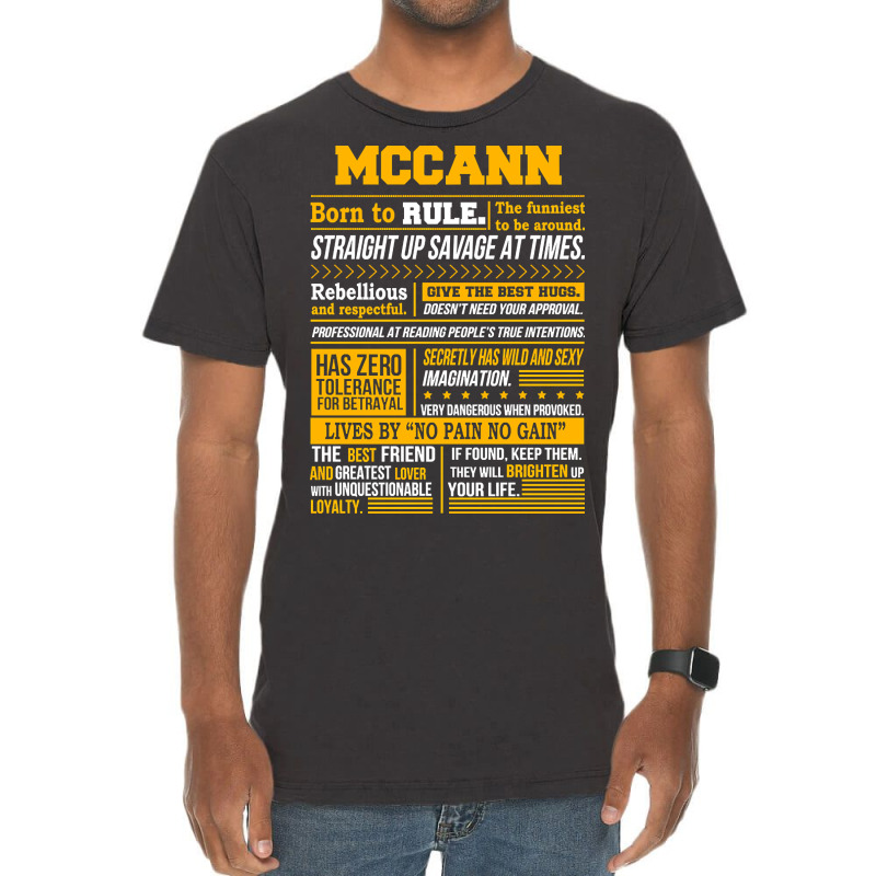 Mccann Name Shirt Mccann Born To Rule Vintage T-shirt | Artistshot