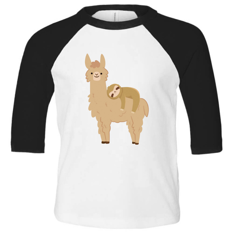 Adorable Sloth Laying On A Llama Toddler 3/4 Sleeve Tee | Artistshot