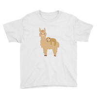 Adorable Sloth Laying On A Llama Youth Tee | Artistshot