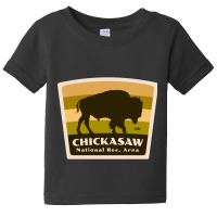 Chickasaw National Recreation Area Oklahoma Roaming Bison Silhouette Baby Tee | Artistshot