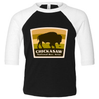 Chickasaw National Recreation Area Oklahoma Roaming Bison Silhouette Toddler 3/4 Sleeve Tee | Artistshot