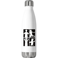 Blue Lock Anime Team Z Vs Team V In Black And White Minimalist Silhoue Stainless Steel Water Bottle | Artistshot