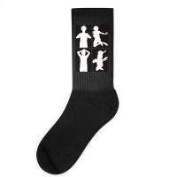 Blue Lock Anime Team Z Vs Team V In Black And White Minimalist Silhoue Socks | Artistshot