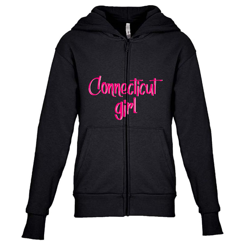 Connecticut Girl Youth Zipper Hoodie | Artistshot