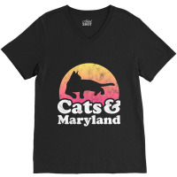 Cats And Maryland Gift For Men, Women, Kids V-neck Tee | Artistshot