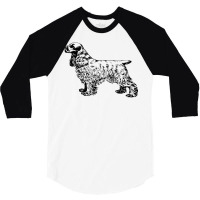 Cocker Spaniel Illustration 3/4 Sleeve Shirt | Artistshot