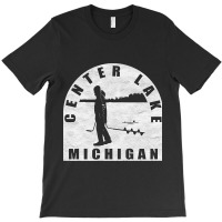 Center Lake Ice Fishing Michigan T-shirt | Artistshot