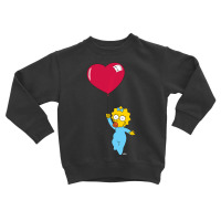 Hot Trend The Simpsons Maggie Heart Balloon Valentine's Day Toddler Sweatshirt | Artistshot