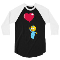 Hot Trend The Simpsons Maggie Heart Balloon Valentine's Day 3/4 Sleeve Shirt | Artistshot